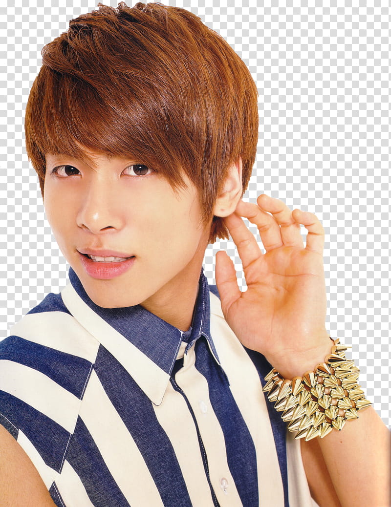 SHINee Magazine, man touching his left hear transparent background PNG clipart