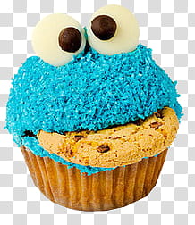 CUPCAKES s, cookie monster cupcake transparent background PNG clipart