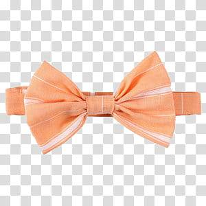 ORANGES oh my, orange and white striped bowtie transparent background PNG clipart