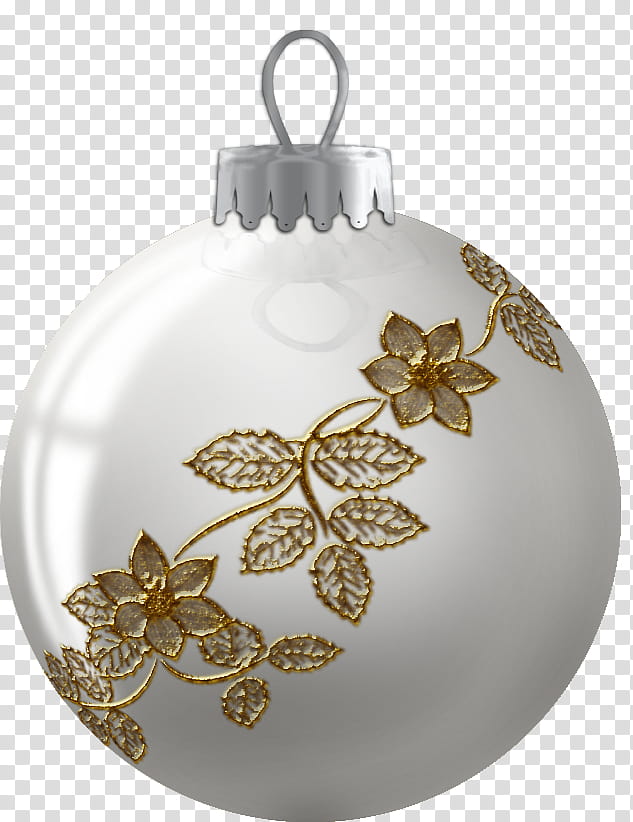 Silver Balls, white with gold leaf inlay decorative ball transparent background PNG clipart