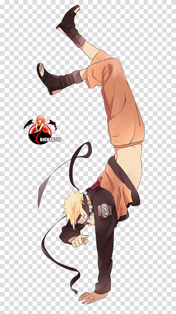 Uzumaki Naruto Naruto render , Uzumaki Naruto doing handstand transparent background PNG clipart