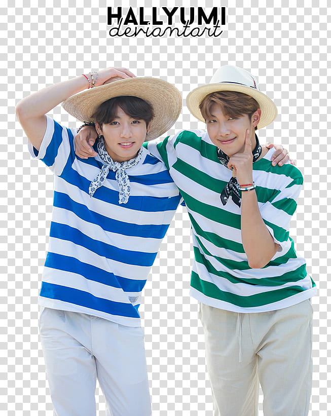 BTS JK and RM, two man smiling transparent background PNG clipart