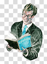 MEN s, man holding Forbes book drawing transparent background PNG clipart