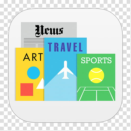 iOS  Icons Updated , Newsstand, News, Art, Travel, and Sports folder icon transparent background PNG clipart