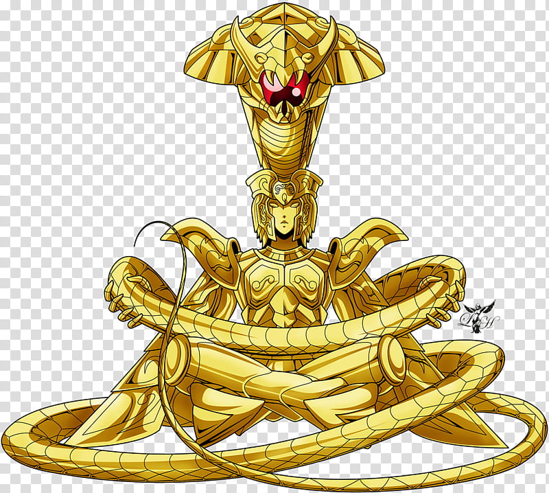 Ophiuchus Cloth Gold Render, gold snake armor transparent background PNG clipart