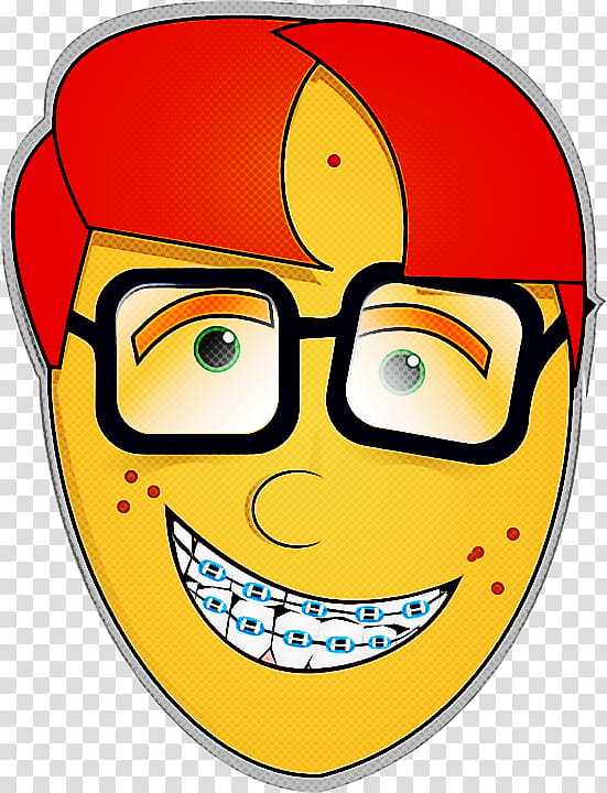 Smiley Face, Cartoon, Dental Braces, Nerd, Boy, Drawing, Orthodontics, Film transparent background PNG clipart