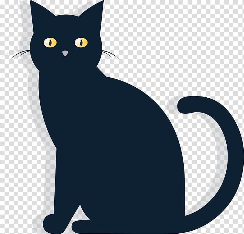 halloween black cats scaredy cat, Halloween , Small To Mediumsized Cats, Whiskers, Bombay, Tail, American Wirehair transparent background PNG clipart