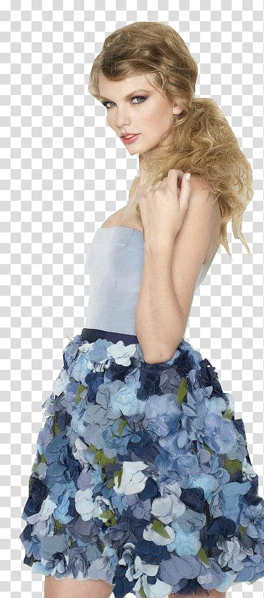 Taylor Swift, Taylor Swift wearing gray and white floral tube dress transparent background PNG clipart