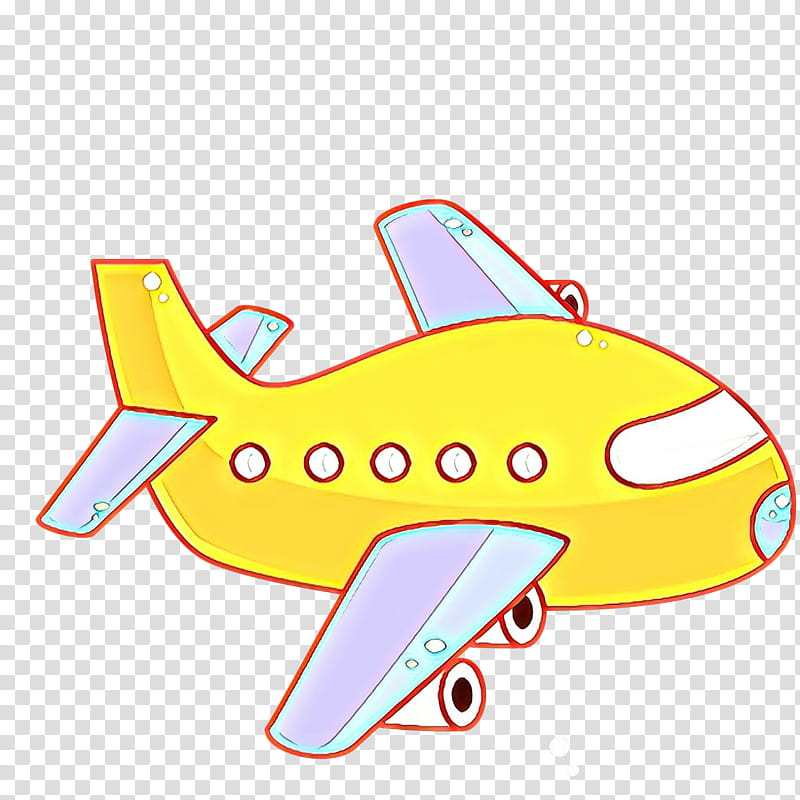 airplane cartoon yellow aircraft vehicle, Line, Air Travel transparent background PNG clipart