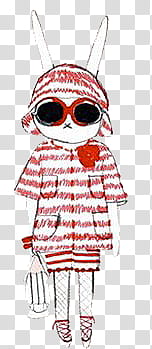 Stylish Bunny s, woman wearing red and white striped dress transparent background PNG clipart
