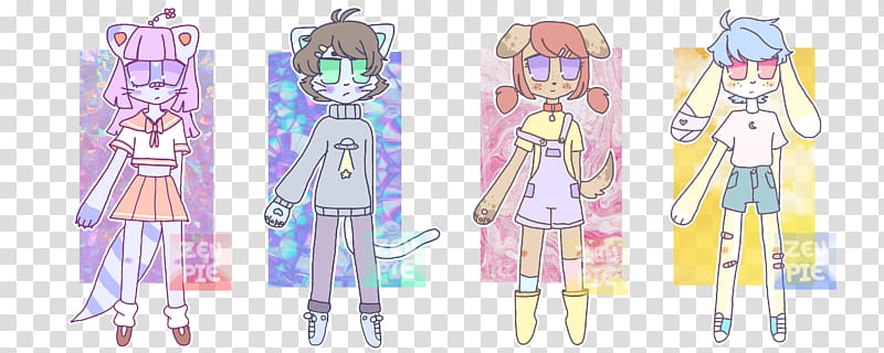 CLOSED Anthro batch adoptables transparent background PNG clipart