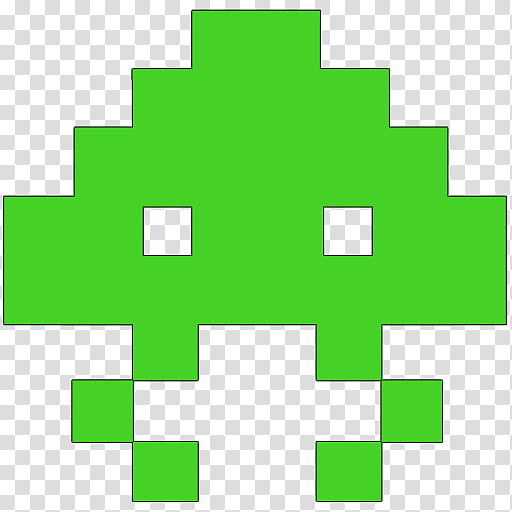 Space Invaders color version , space invader (green) icon transparent background PNG clipart