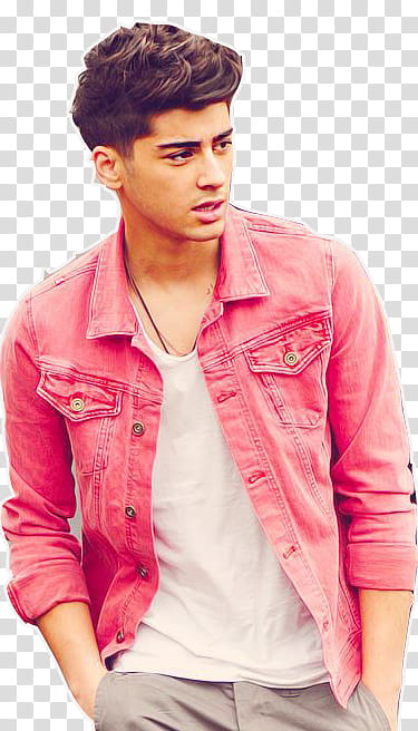 Zayn Malik, man wearing red denim button-up jacket transparent background PNG clipart