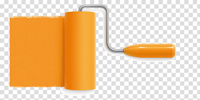 yellow paint roller transparent background PNG clipart