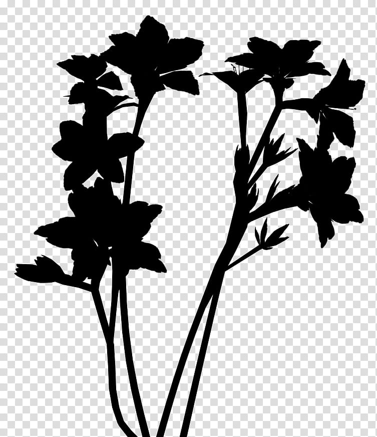 Cartoon Plane, Twig, Flower, Plant Stem, Leaf, Silhouette, Plants, Blackandwhite transparent background PNG clipart