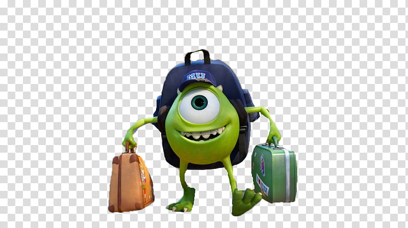 Mike Wazowski carrying bags transparent background PNG clipart