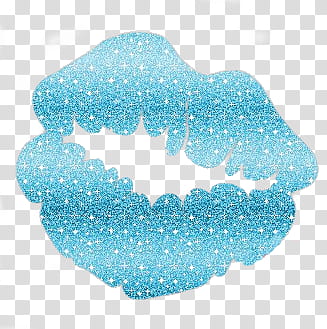 Kiss Glitter, teal glittered kissmark illustration transparent background PNG clipart