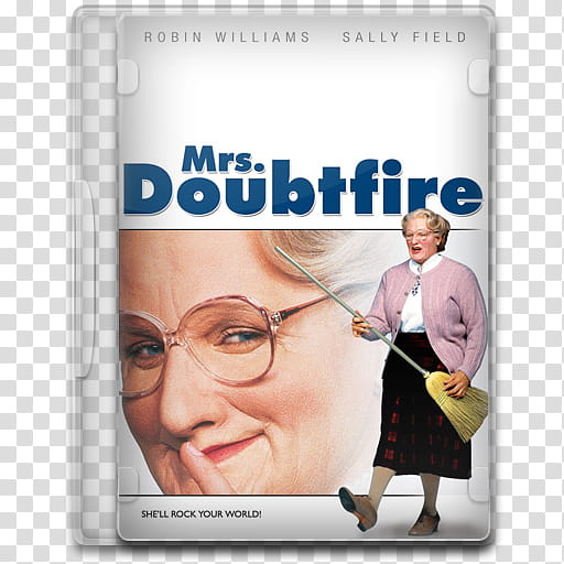 Movie Icon Mega , Mrs Doubtfire, Mrs. Doubtfire DVD case transparent background PNG clipart
