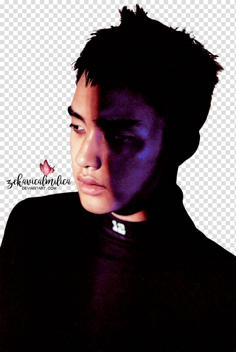 EXO D O Monster, men's black top transparent background PNG clipart