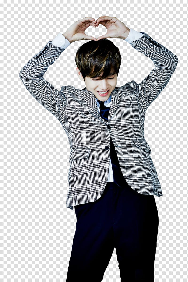 BTS V Birthday, cutout of man wearing gray plaid suit jacket and black slacks transparent background PNG clipart