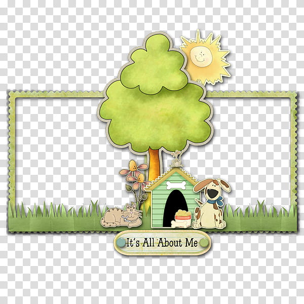 Green Grass, Tree, Frames, Puppy, Text, Cartoon, Plant transparent background PNG clipart