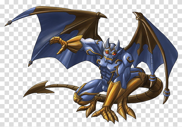 Galio tf , gold and blue gargoyle illustration transparent background PNG clipart