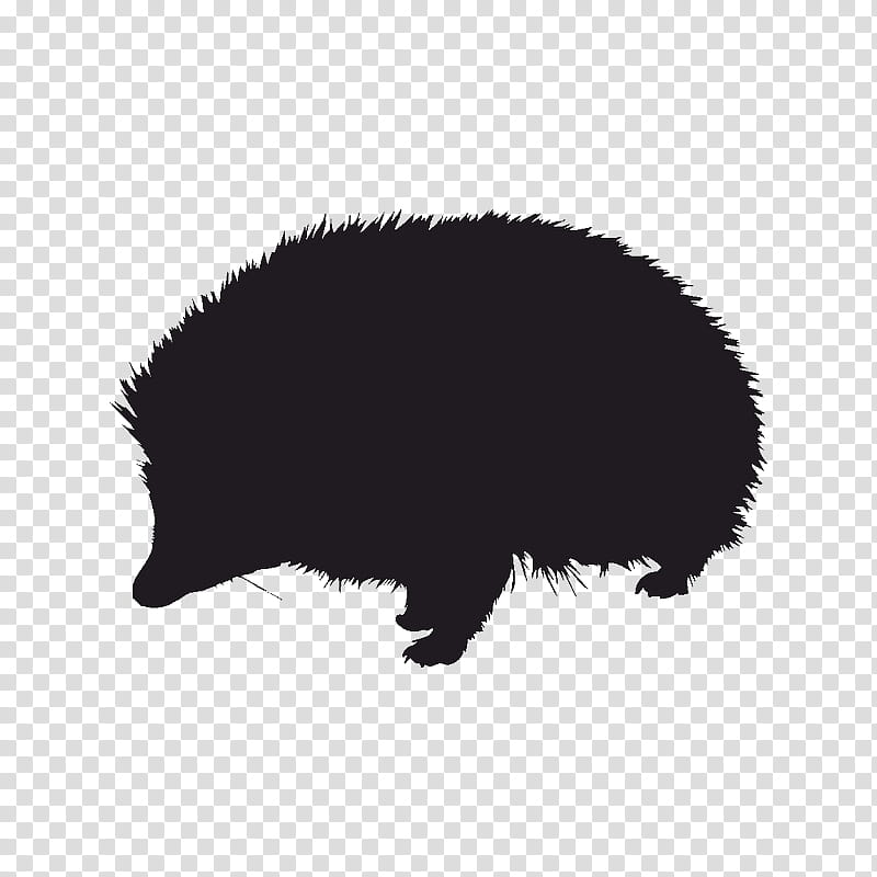 Bear, Hedgehog, Silhouette, Drawing, Porcupine, Stencil, Animal, Decal transparent background PNG clipart