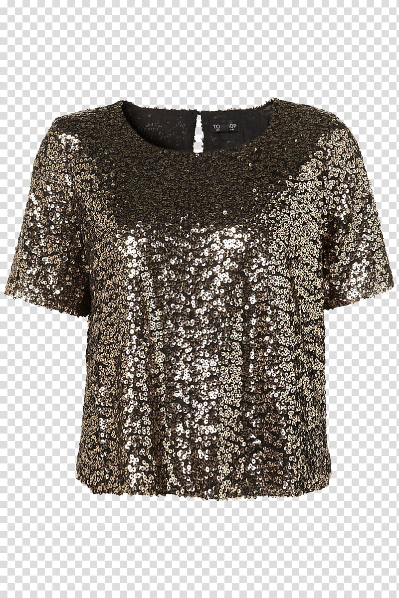 Shirts , brown and silver sequin T-shirt transparent background PNG clipart