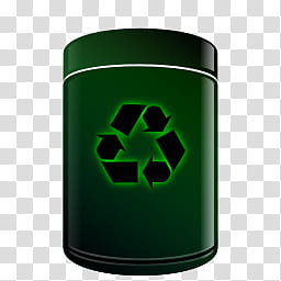 Black Pearl Dock Icons Set, BP Green Recycle Bin Empty transparent background PNG clipart