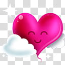 brushes, pink heart with clouds illustration transparent background PNG clipart