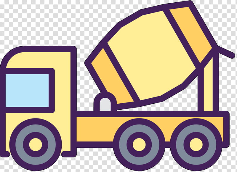 Car Concrete Mixer, Line, Purple, Cartoon, Vehicle, Transport transparent background PNG clipart