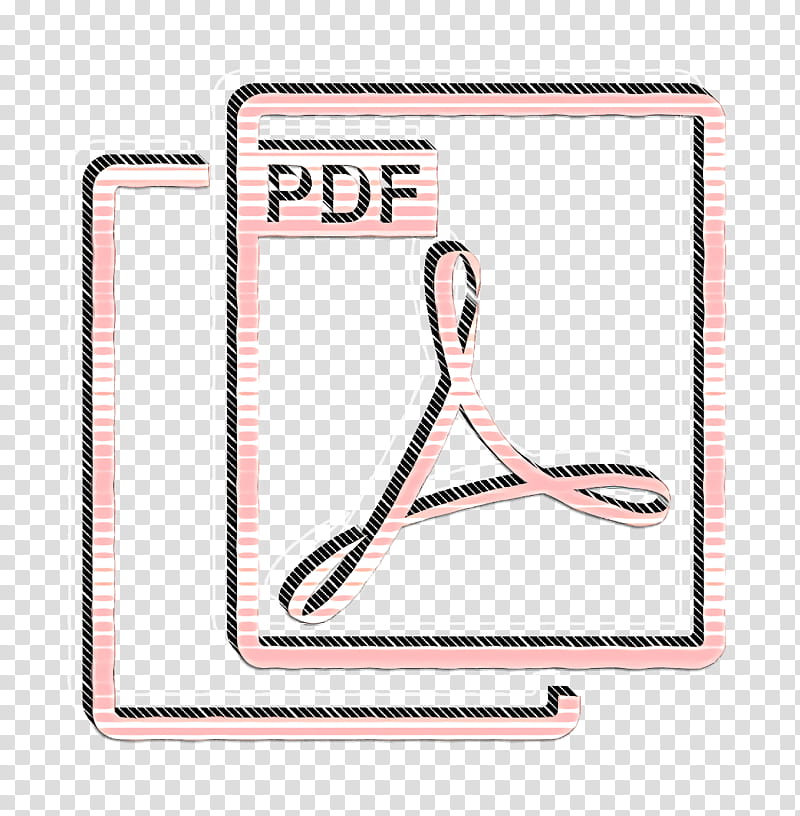 pdf icon, Pink, Line transparent background PNG clipart