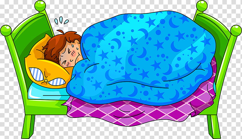 child sleeping in bed cartoon