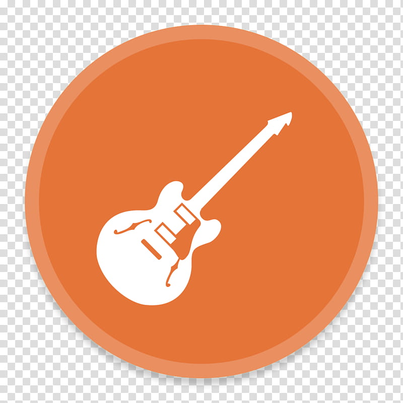 Button UI App Two, orange and white jazz guitar logo transparent background PNG clipart
