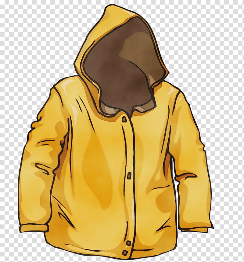 Hoodie Jacket Sweatshirt M Sleeve, Watercolor, Paint, Wet Ink, Yellow, Animal, Neck, Clothing transparent background PNG clipart