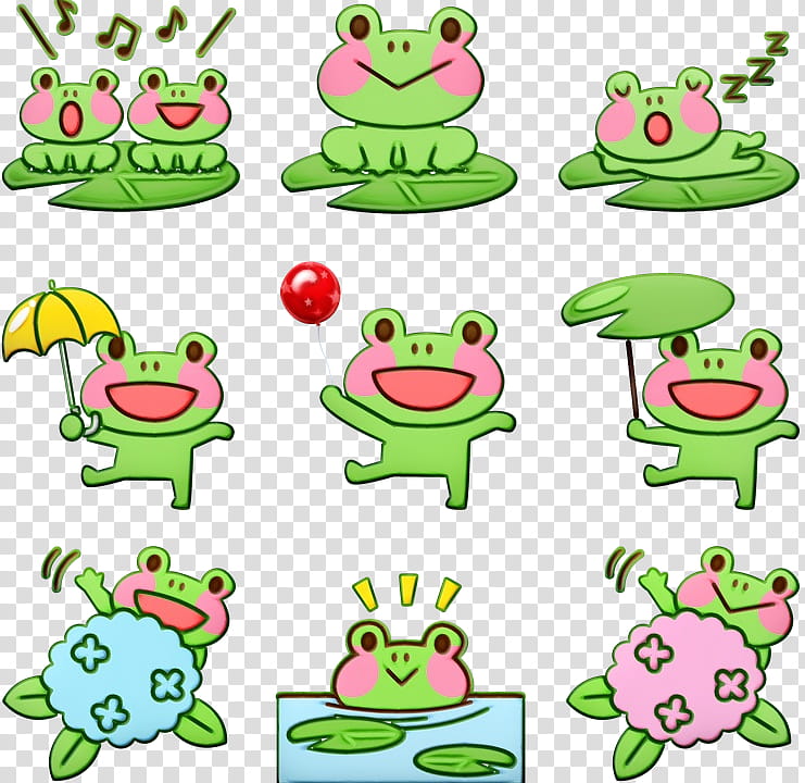 green cake decorating supply frog animal figure, Watercolor, Paint, Wet Ink transparent background PNG clipart