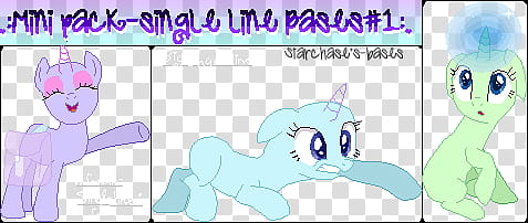 Mini single line bases Base Single line, three unicorn characters transparent background PNG clipart
