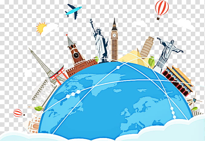 world graphic design globe travel, Tourism, Air Travel, City transparent background PNG clipart