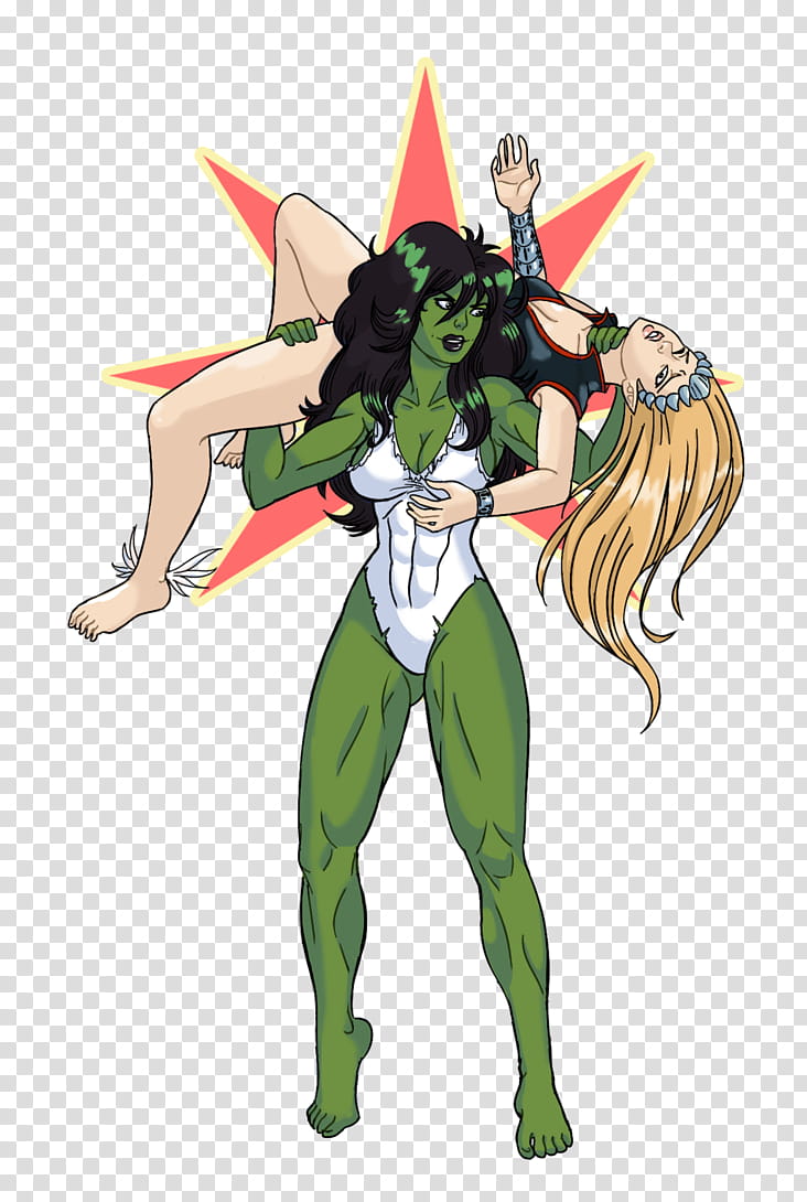 She-Hulk vs Namora (No Dialouge) transparent background PNG clipart