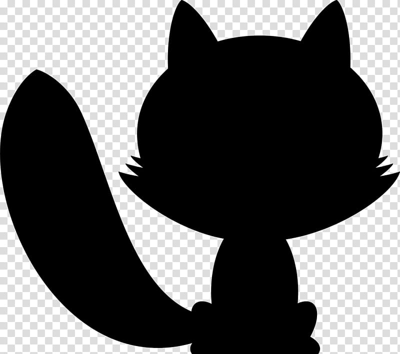 Cat Silhouette, Whiskers, Black White M, Snout, Black M, Black Cat, Tail, Blackandwhite transparent background PNG clipart