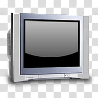 Gloss Dock Icons, TVTool, gray CRT television with remote transparent background PNG clipart
