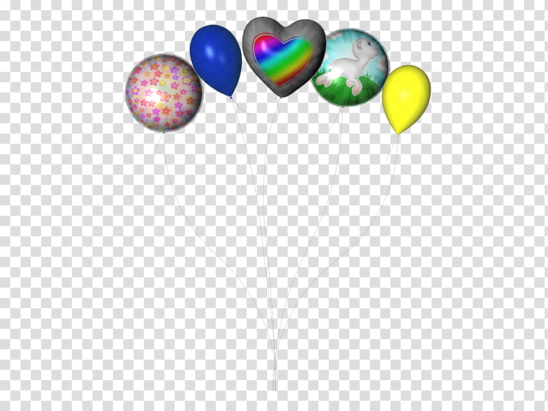 multicolour balloon, five inflatable balloons art transparent background PNG clipart