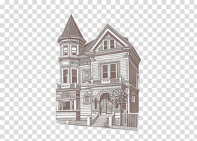 B and W, brown house illustration transparent background PNG clipart