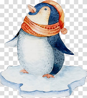 Penguin, Watercolor, Paint, Wet Ink, Flightless Bird, Animal Figure, Figurine transparent background PNG clipart thumbnail