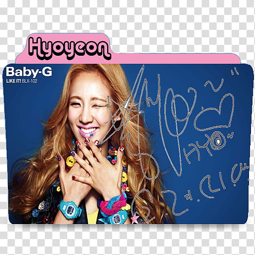 SNSD Signature Folder Icon and , snsd hyoyeon signature transparent background PNG clipart