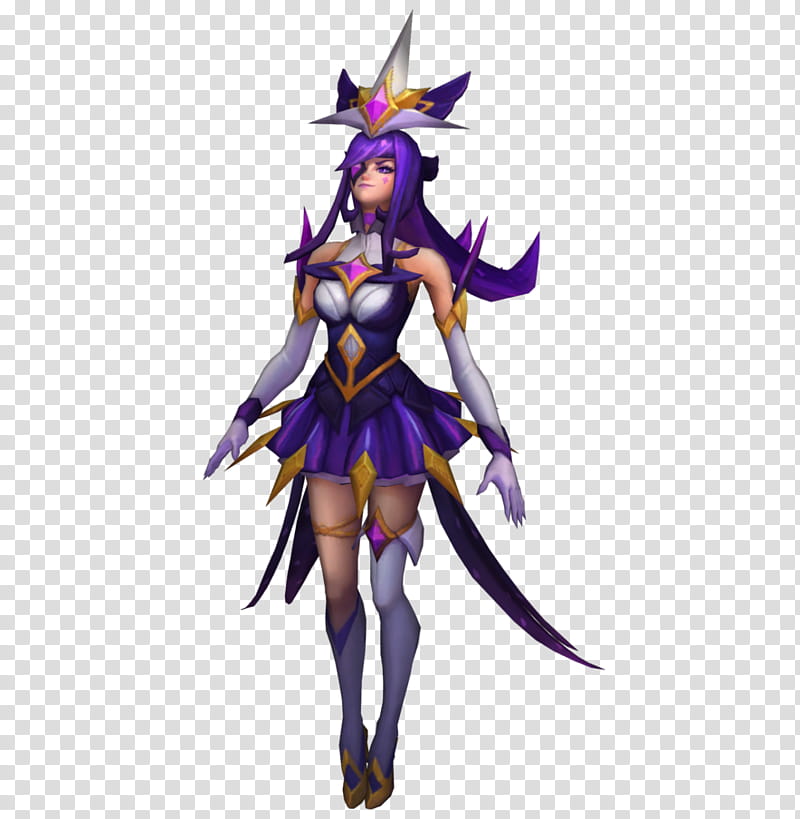 Syndra Star Guardian (XPS), purple-haired female CGI character transparent background PNG clipart
