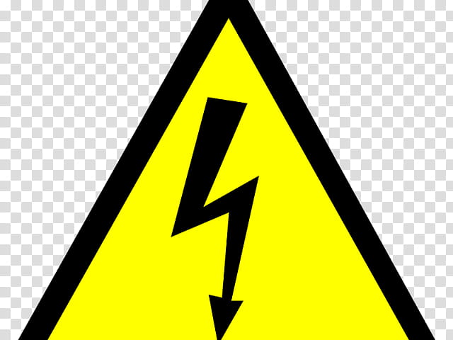 Electricity Symbol, Pictogram, Overhead Power Line, Yellow, Triangle, Sign, Signage, Traffic Sign transparent background PNG clipart