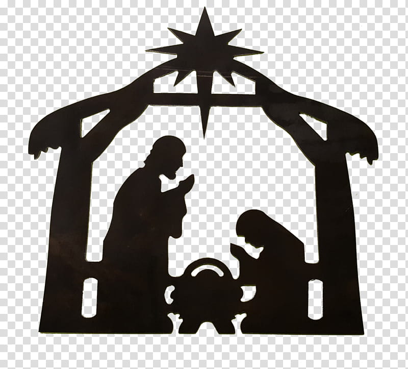 nativity scene black and white clipart