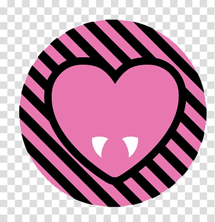 Monster High, pink and black heart logo transparent background PNG clipart