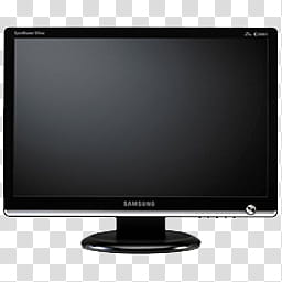 LCDicon, Samsung LCD SyncMaster BW Off, grayscale graphy of Samsung flat screen computer monitor illustration transparent background PNG clipart